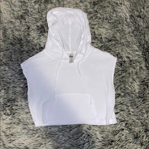 ZYIA white crop hoodie